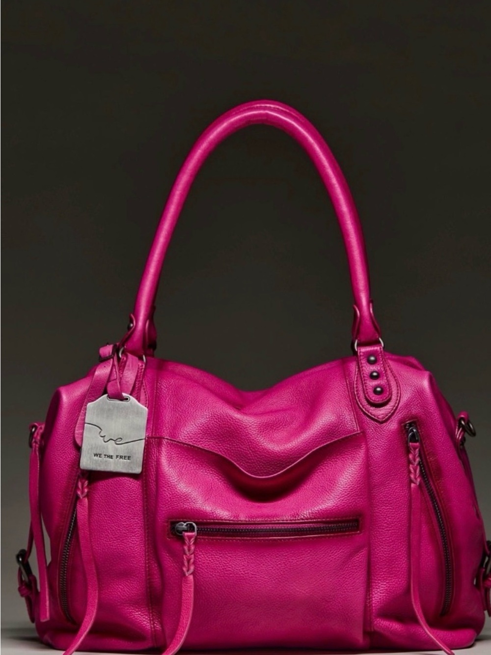 We The Free very berry Leather Shoulder Bag (Large)